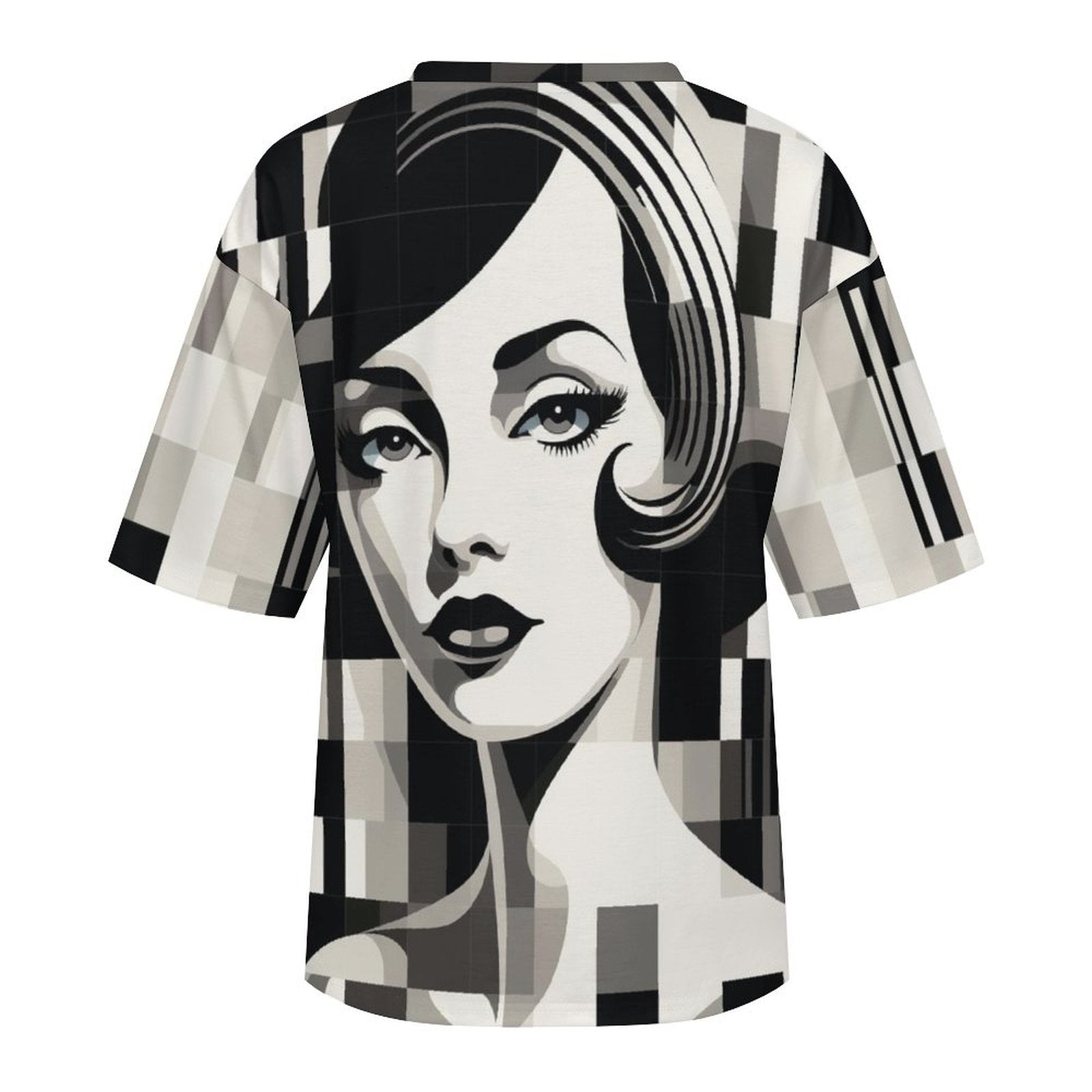 Women's Vintage Pin up Style Abstract Oversized T-shirt