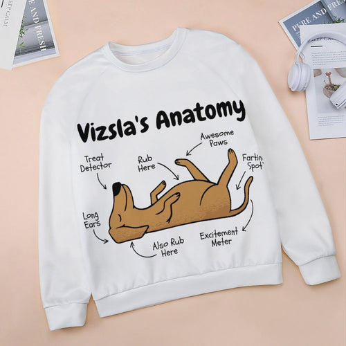 Women's Vizsla's Anatomy Abstract Sweatshirt