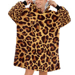 Men's Dark Leopard Print Abstract Blanket Hoodie