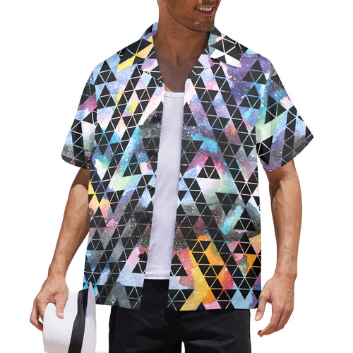 Men's Geometrical Pattern Abstract Half Sleeve Shirt