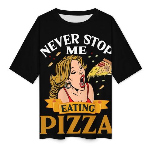 Women's Pizza Lover Abstract Oversized T-shirt