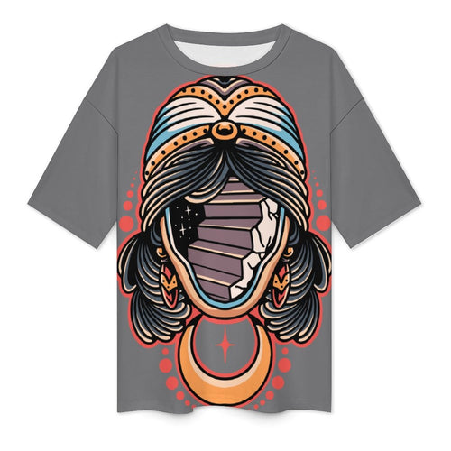 Women's Void Face Acid & Punk Oversized T-shirt