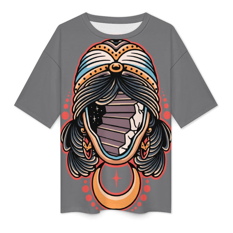 Women's Void Face Acid & Punk Oversized T-shirt