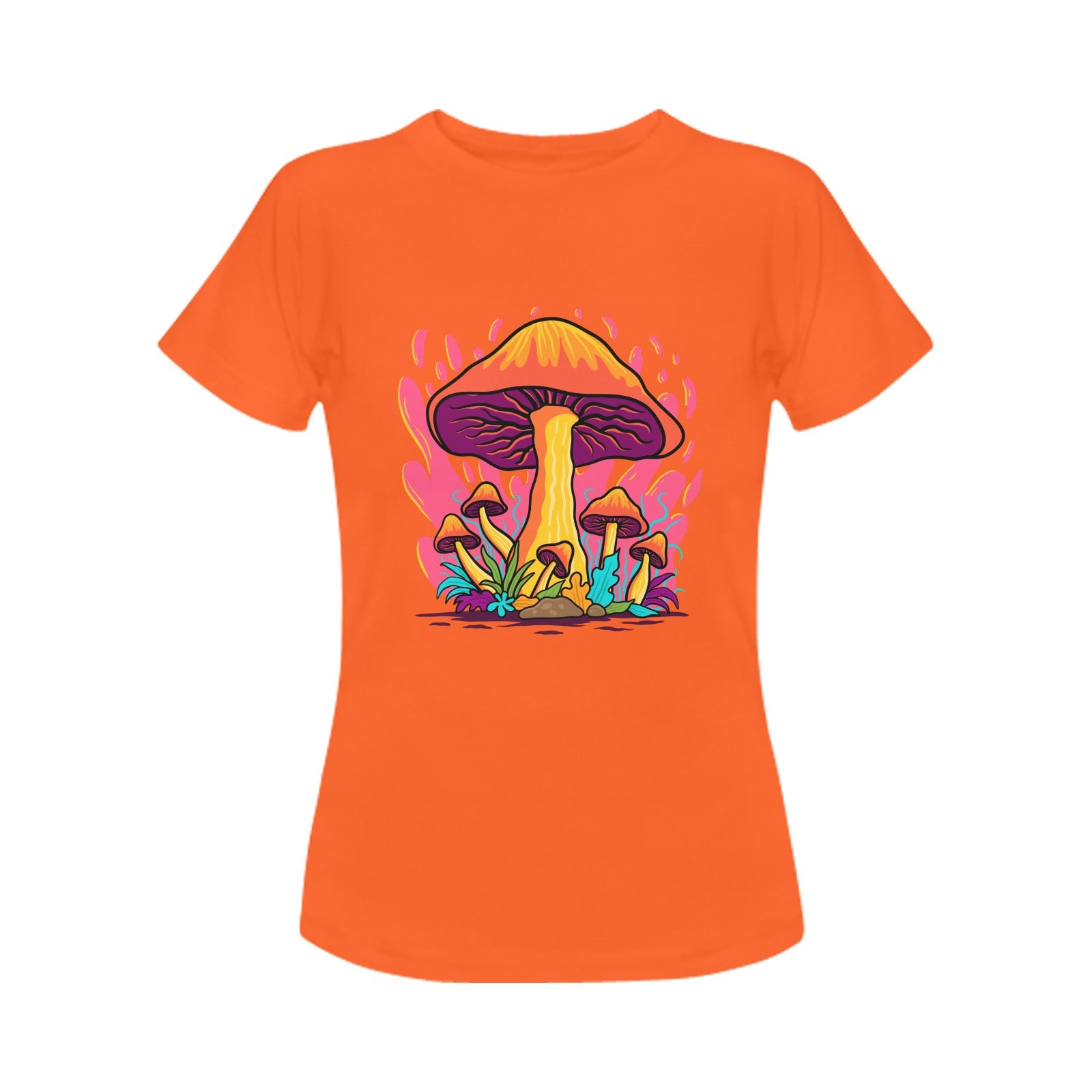 Women's Flaming Mushroom Mushroom Acid & Punk Classic Fit T-shirt