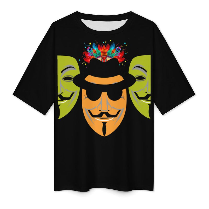 Men's Urban Art Mask Streetwear Oversized T-shirt