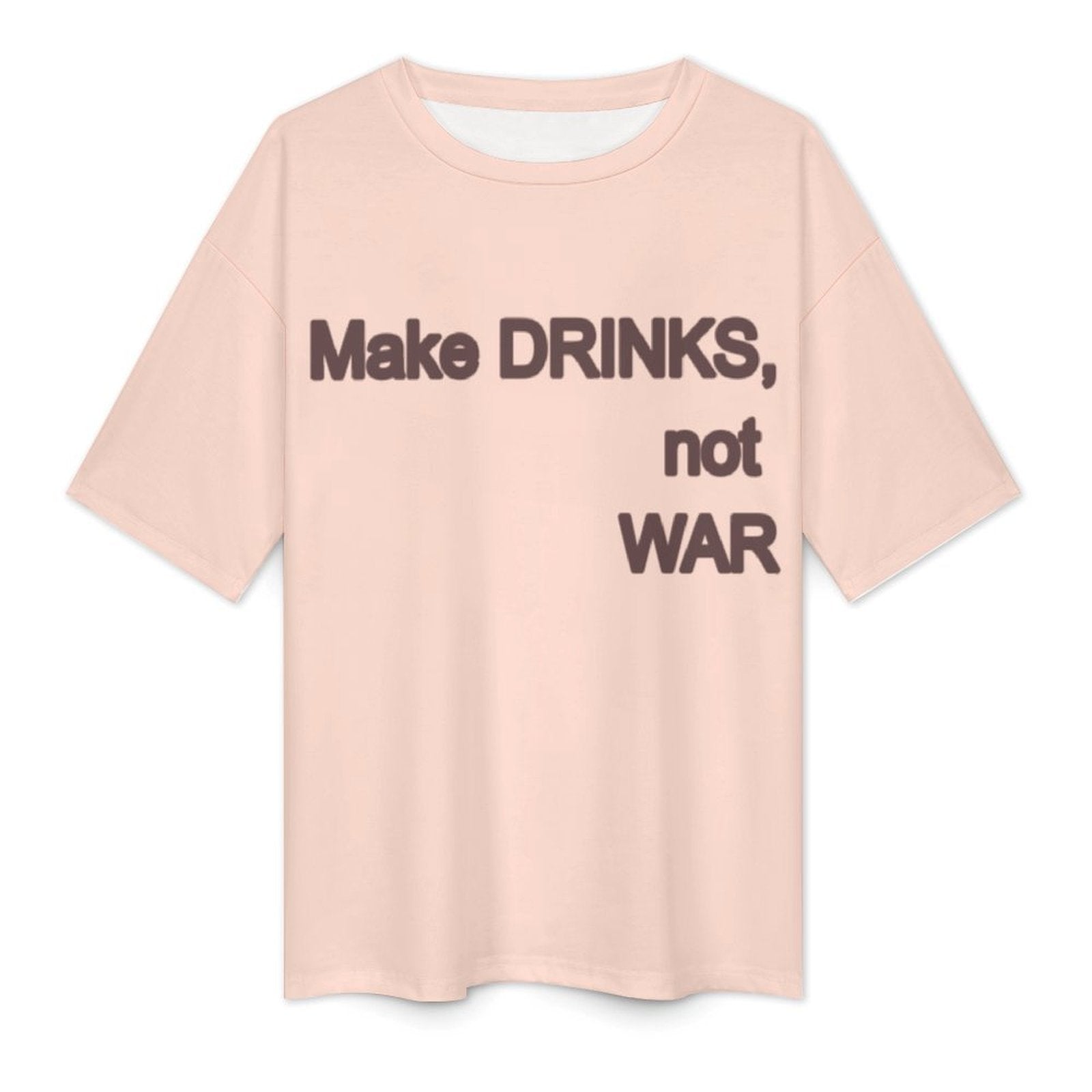 Men's Make Drinks Not War Typography Oversized T-shirt
