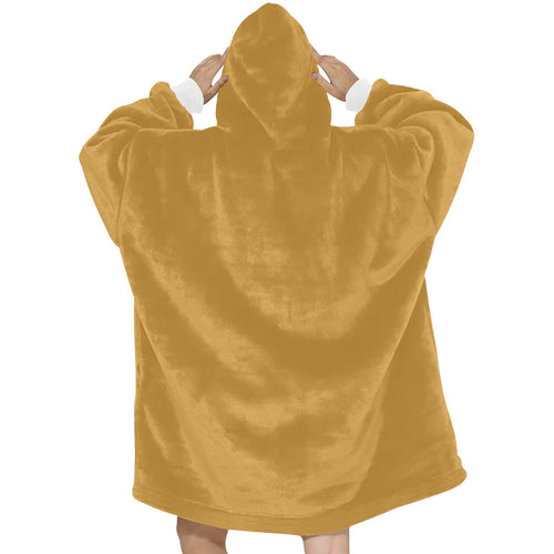 Women's Mustard Yellow Solid Blanket Hoodie