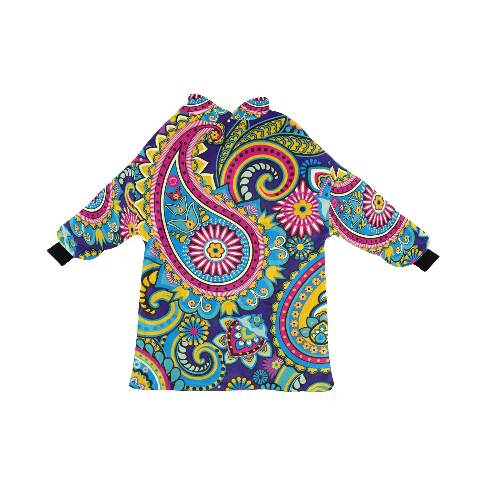Women's Traditional Asian Paisley Elements Abstract Blanket Hoodie