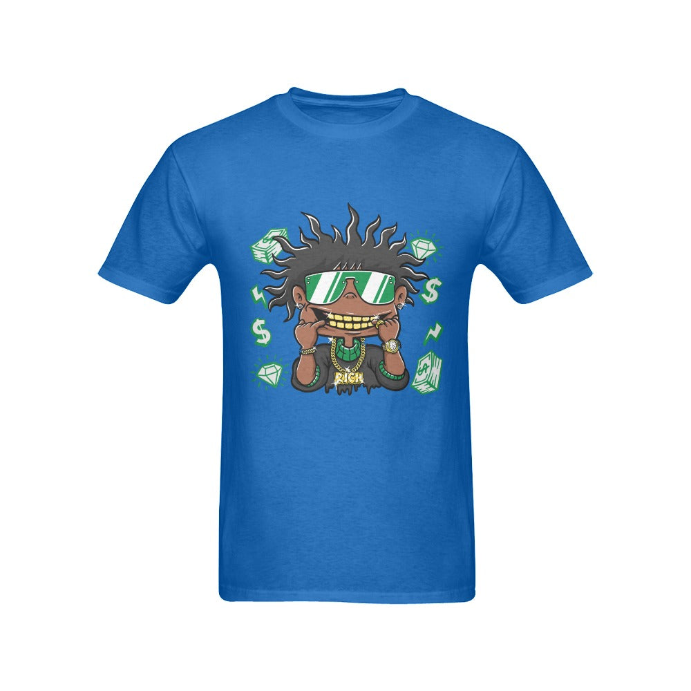 Men's Rich Black Guy Streetwear Classic Fit T-shirt