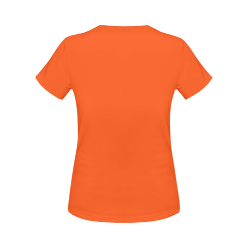 Women's Deep Carrot Orange Solid Classic T-shirt