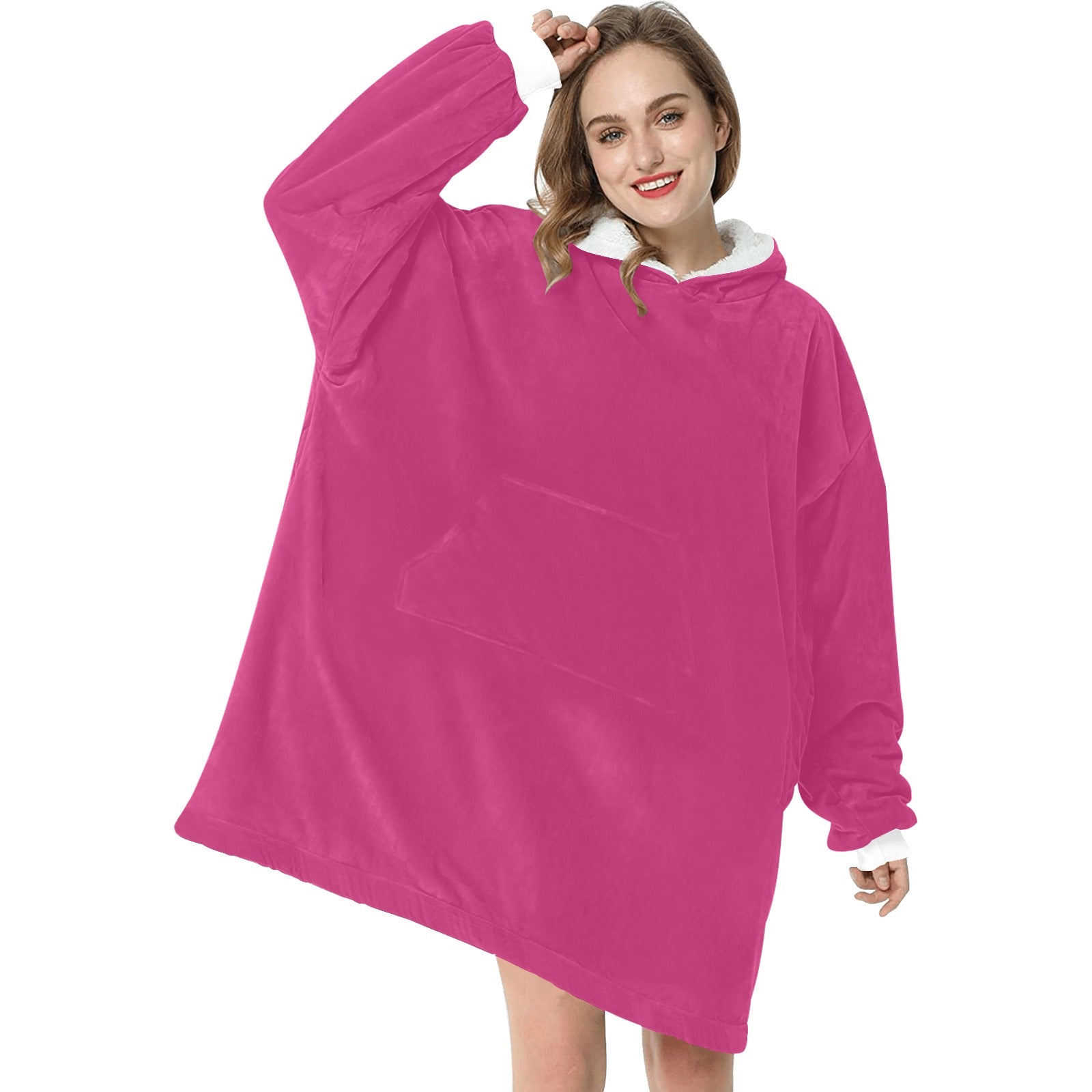 Women's Raspberry Rose Solid Blanket Hoodie
