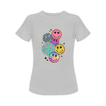 Women's Multi Smile Streetwear Classic Fit T-shirt