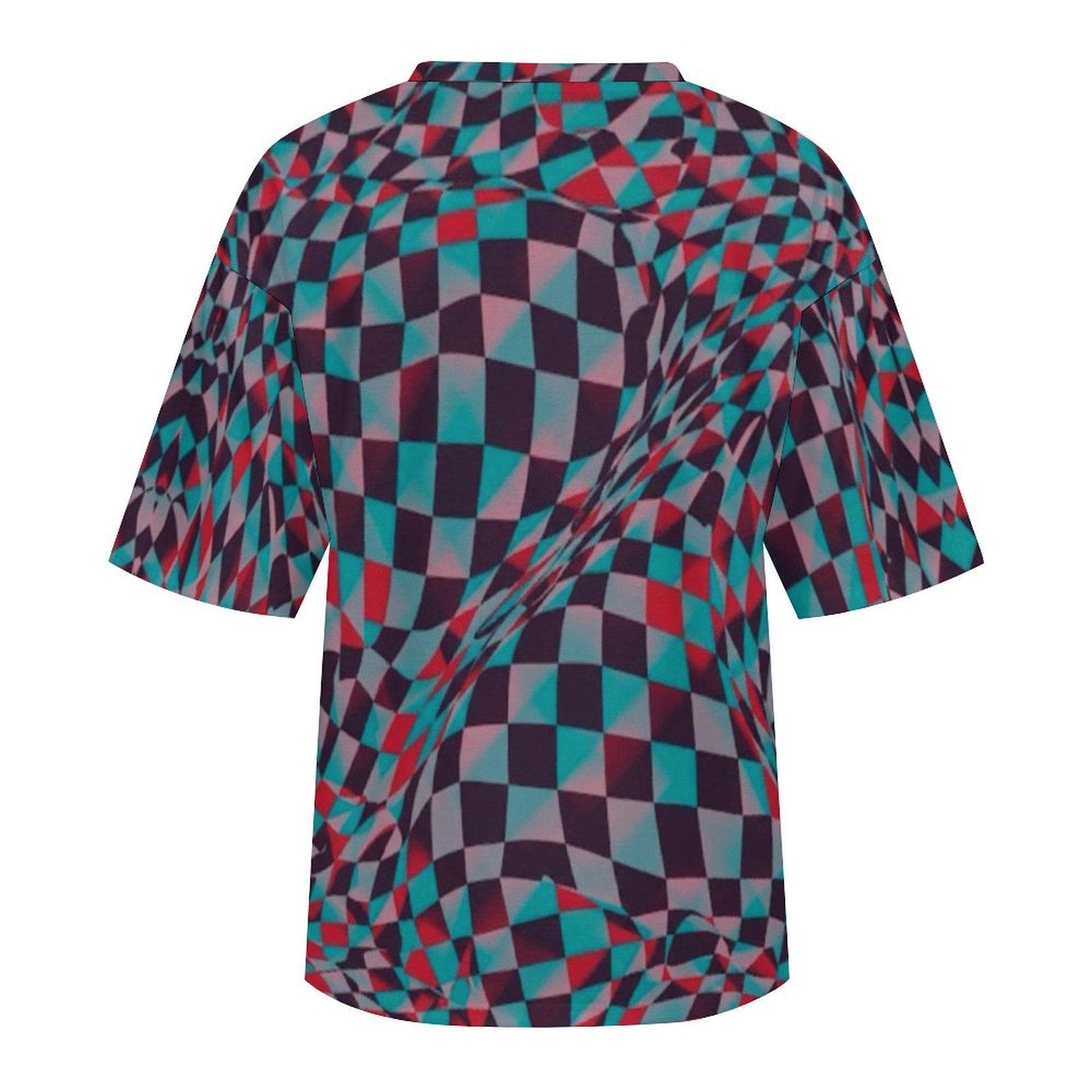 Women's Psychedelic Checker Acid & Punk Oversized T-shirt