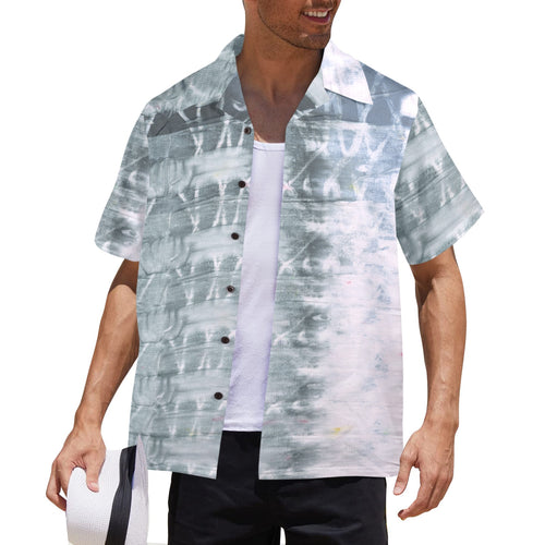 Men's Gray Tie-Dye Abstract Half Sleeve Shirt