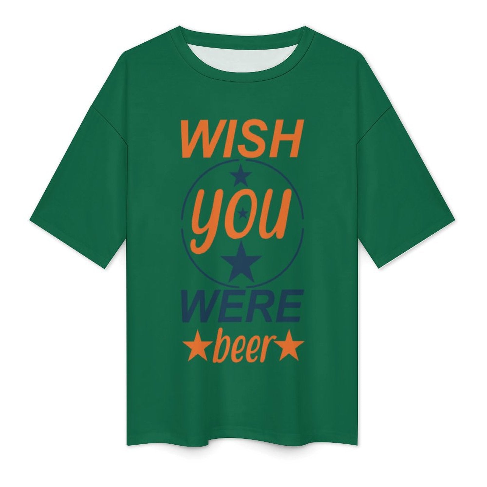 Men's Wish You Were Beer Typography Oversized T-shirt
