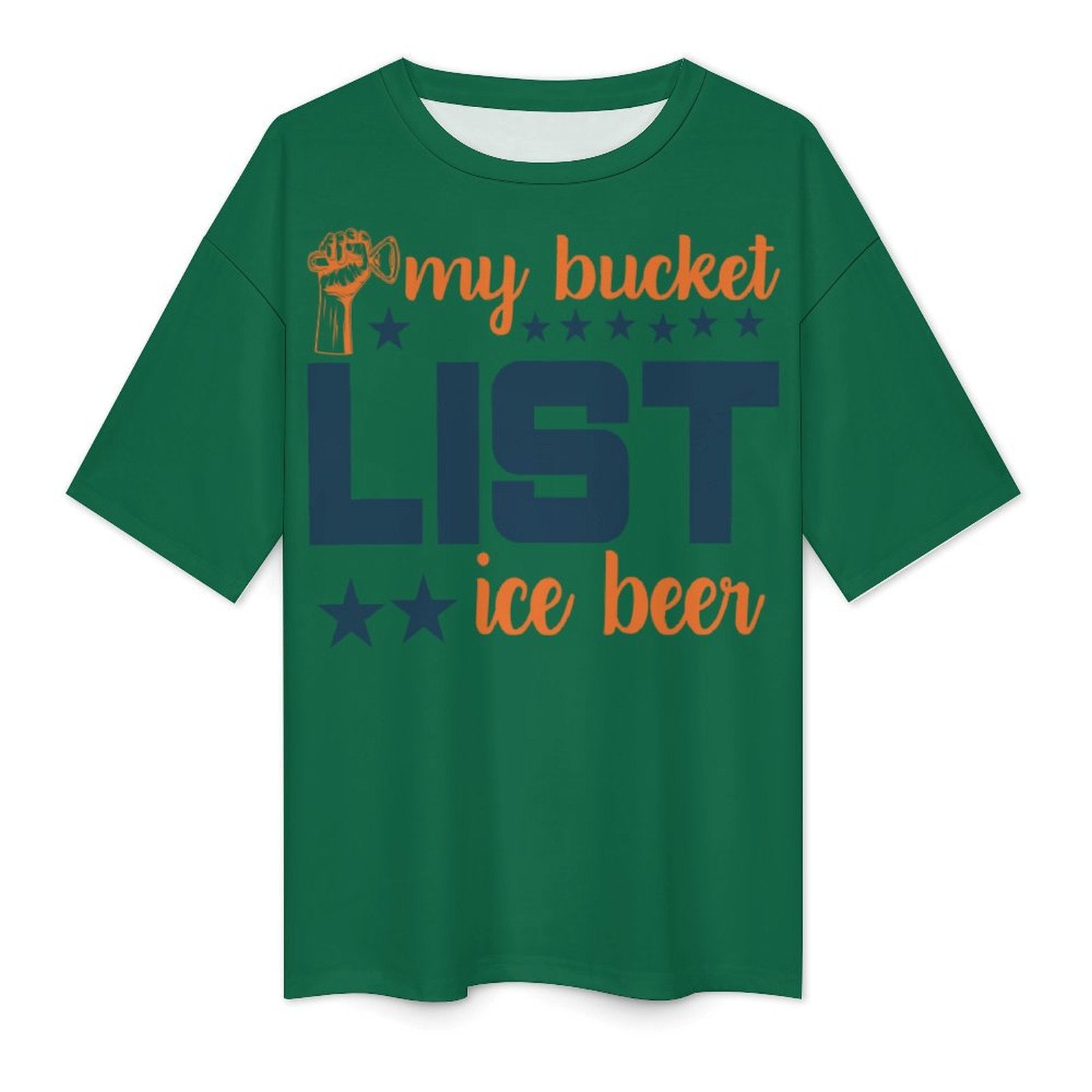 Men's My Bucket List Typography Oversized T-shirt