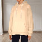 Women's Peach Puff Solid Flannel Hoodie