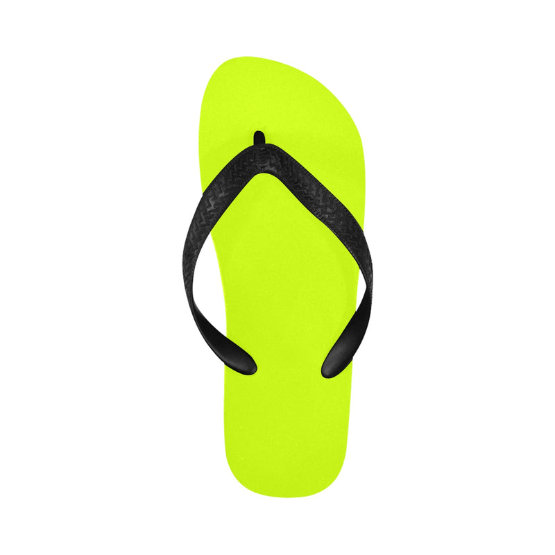 Men's Fluorescent Yellow Solid Flip Flops