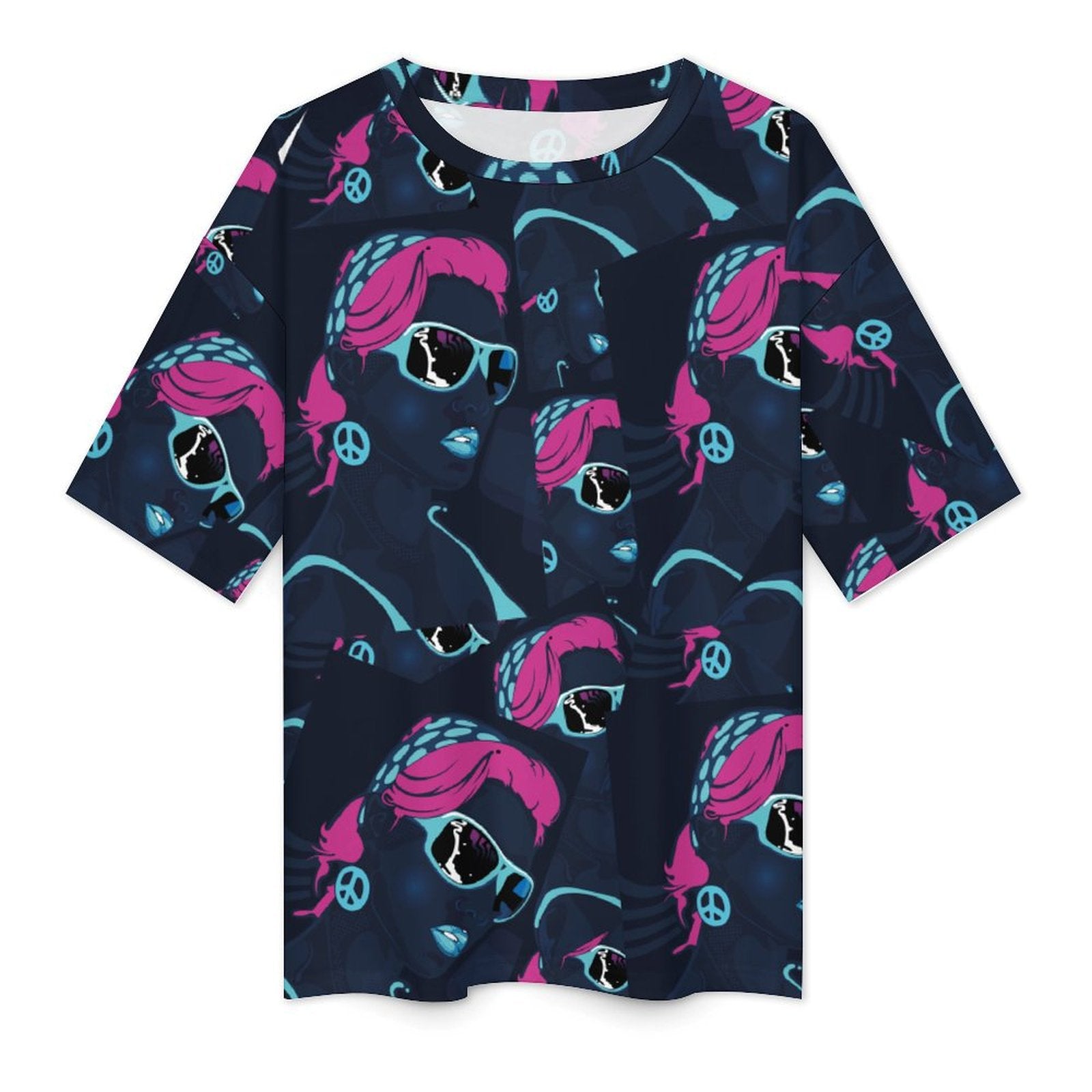 Women's Trippy Peace Women Acid & Punk Oversized T-shirt