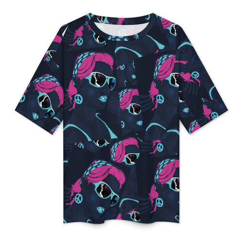 Women's Trippy Peace Women Acid & Punk Oversized T-shirt