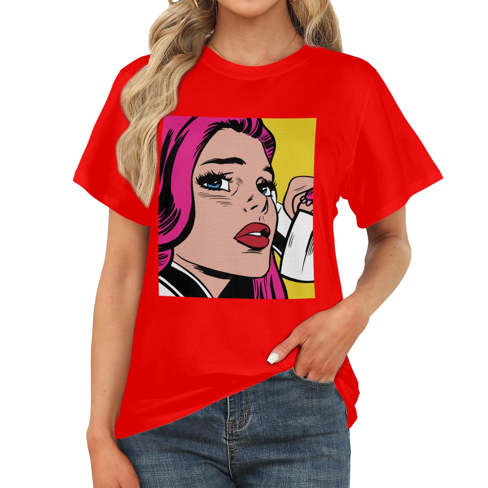Women's Anime Lady Abstract Classic Fit T-shirt