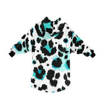Men's Snow Leopard Print Abstract Blanket Hoodie