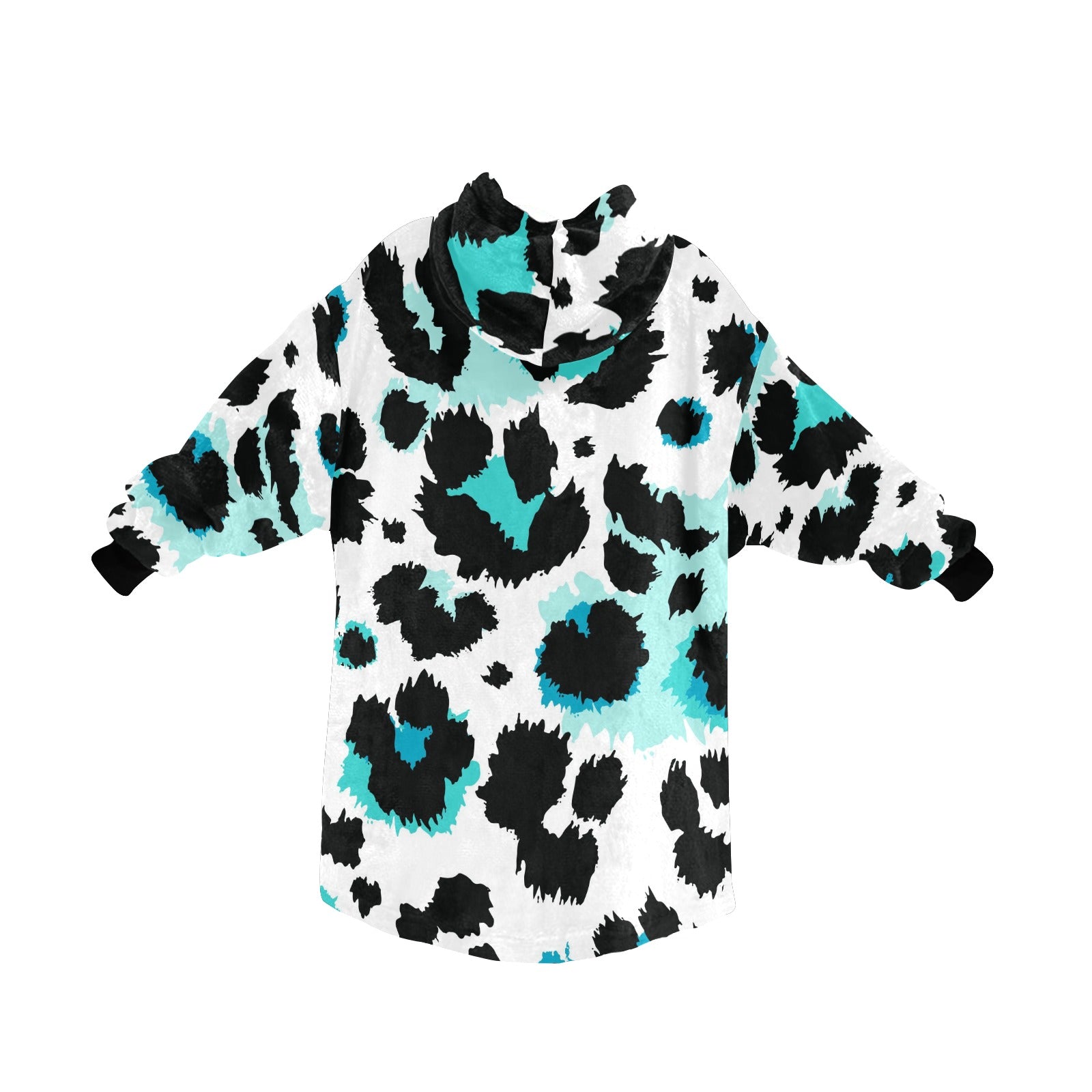 Men's Snow Leopard Print Abstract Blanket Hoodie