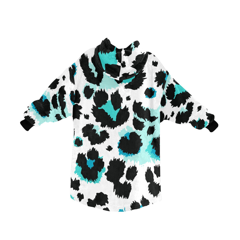 Men's Snow Leopard Print Abstract Blanket Hoodie