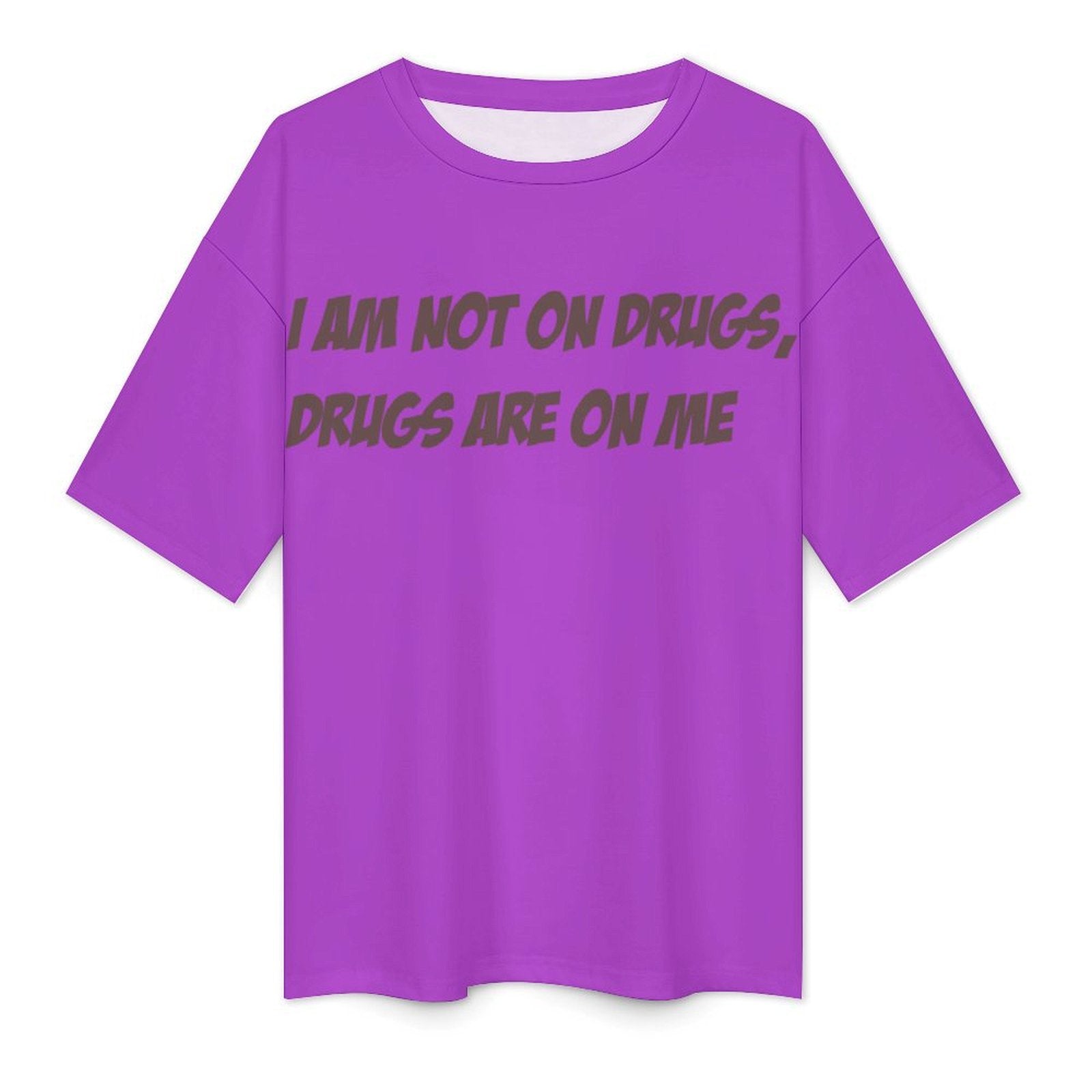 Men's Drugs on Me Typography Oversized T-shirt