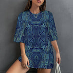 Women's Psychedelic Amoeba Acid & Punk Oversized T-shirt