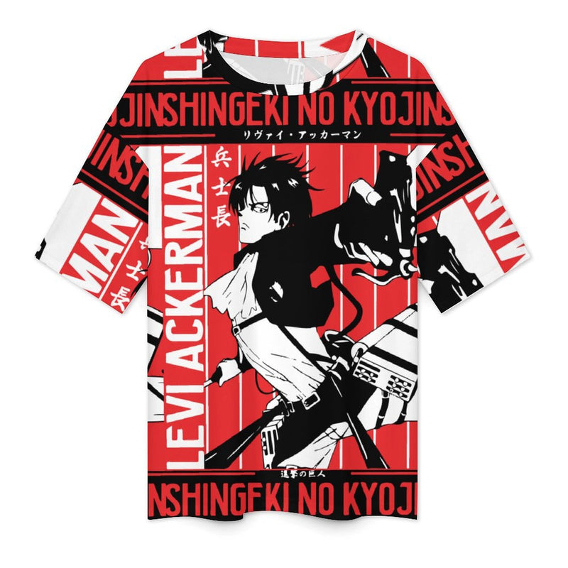 Women's Levi Ackerman Attack On Titan Anime Oversized T-shirt