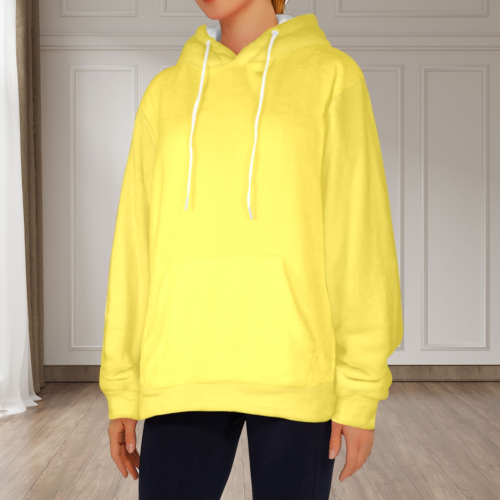 Women's Corn Yellow Flannel Hoodie