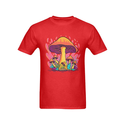 Men's Flaming Mushroom Streetwear Classic Fit T-shirt