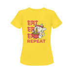 Women's Eat Repeat Abstract Classic Fit T-shirt