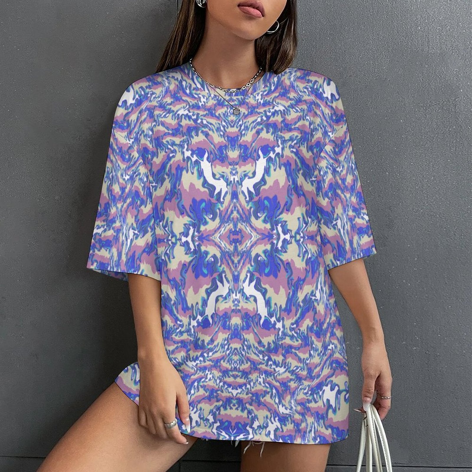 Women's Psychedelic Kaleidoscopic Acid & Punk Oversized T-shirt
