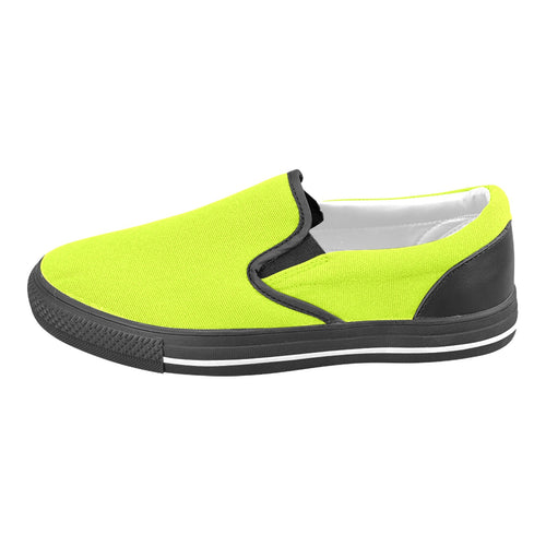 Men's Florescent Yellow Solid Slip-on Shoes