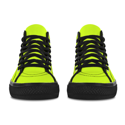 Men's Fluorescent Yellow Solid High Top Shoes