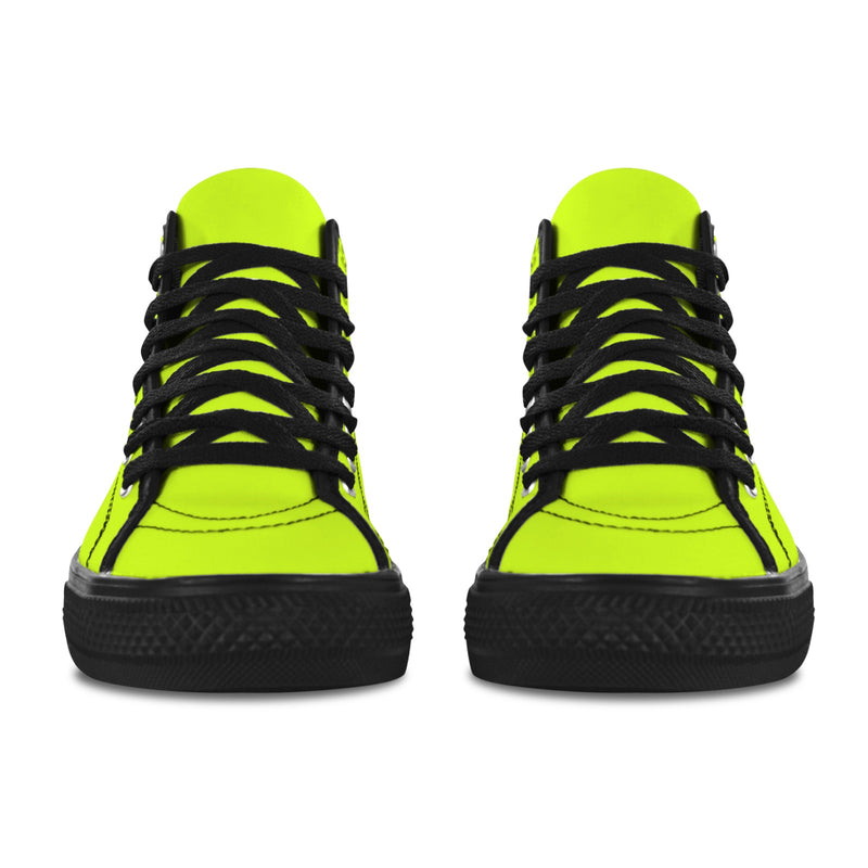 Men's Fluorescent Yellow Solid High Top Shoes