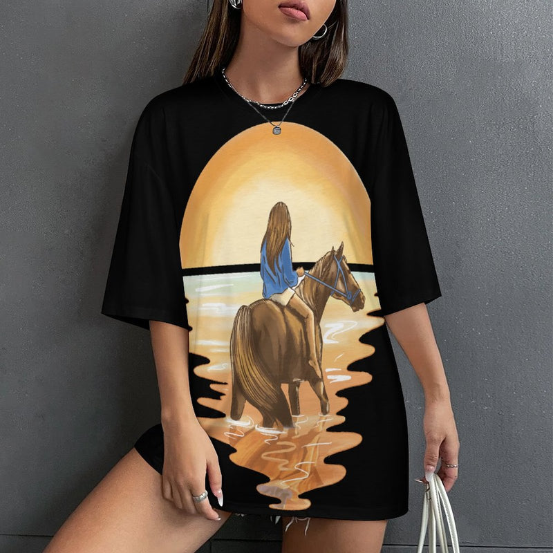 Women's Flowing Sunset Acid & Punk Oversized T-shirt