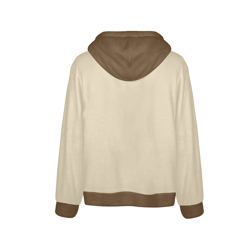 Men's Coffee Creme Solid Flannel Hoodie