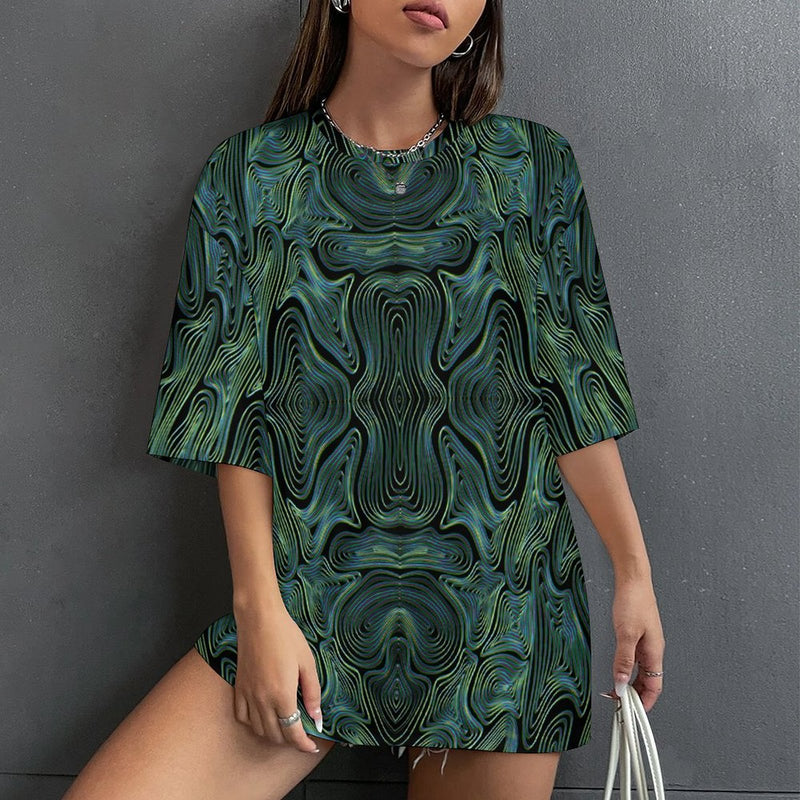 Women's Psychedelic Amoeba Acid & Punk Oversized T-shirt