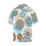 Men's Icy Flower Spirals Abstract Half Sleeve Shirt