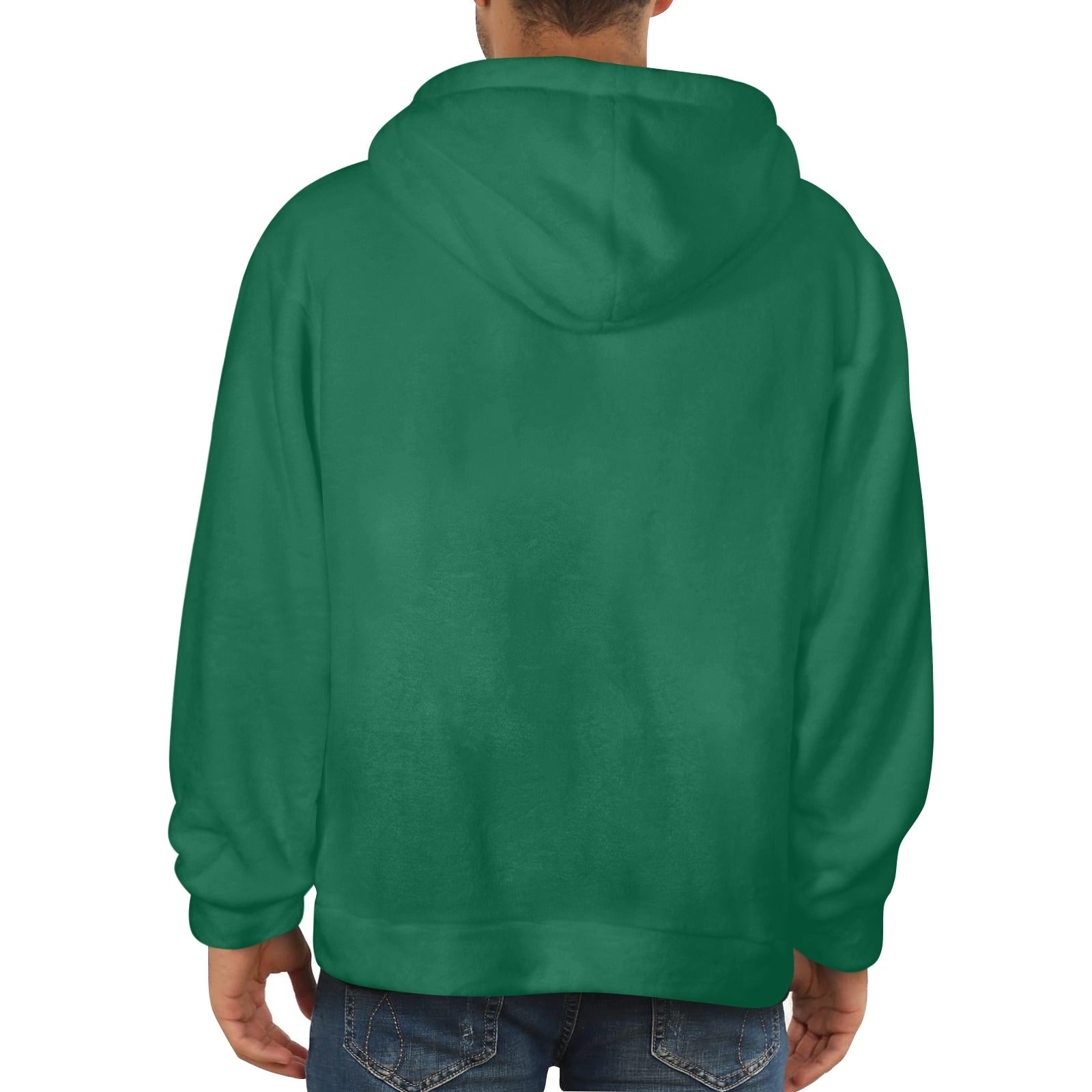Men's Bottle Green Solid Flannel Hoodie