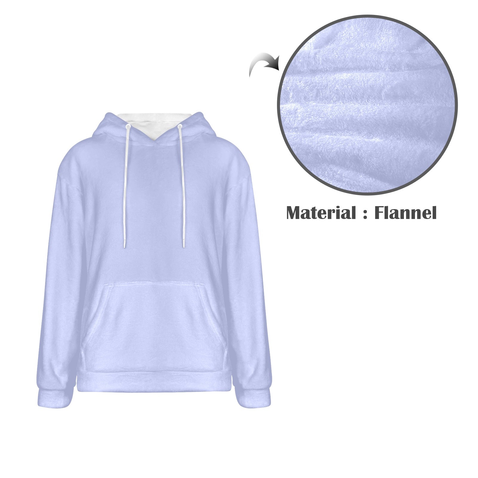 Men's Lavender Mist Solid Flannel Hoodie