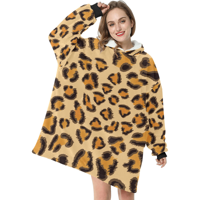 Women's Leopard Print Abstract Blanket Hoodie
