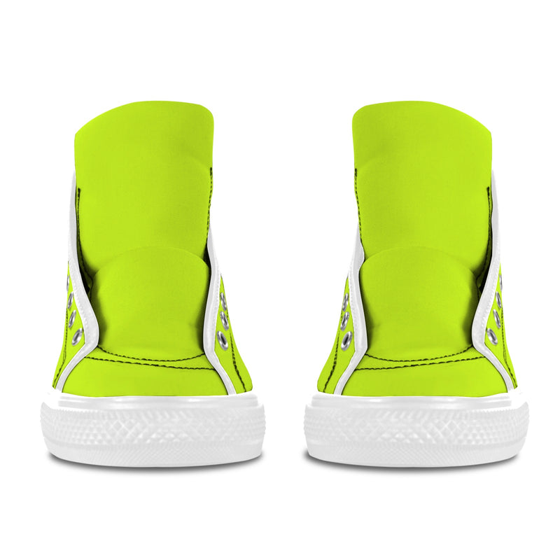 Men's Fluorescent Yellow Solid High Top Shoes
