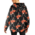 Women's Skeleton Surfer Streetwear Flannel Hoodie