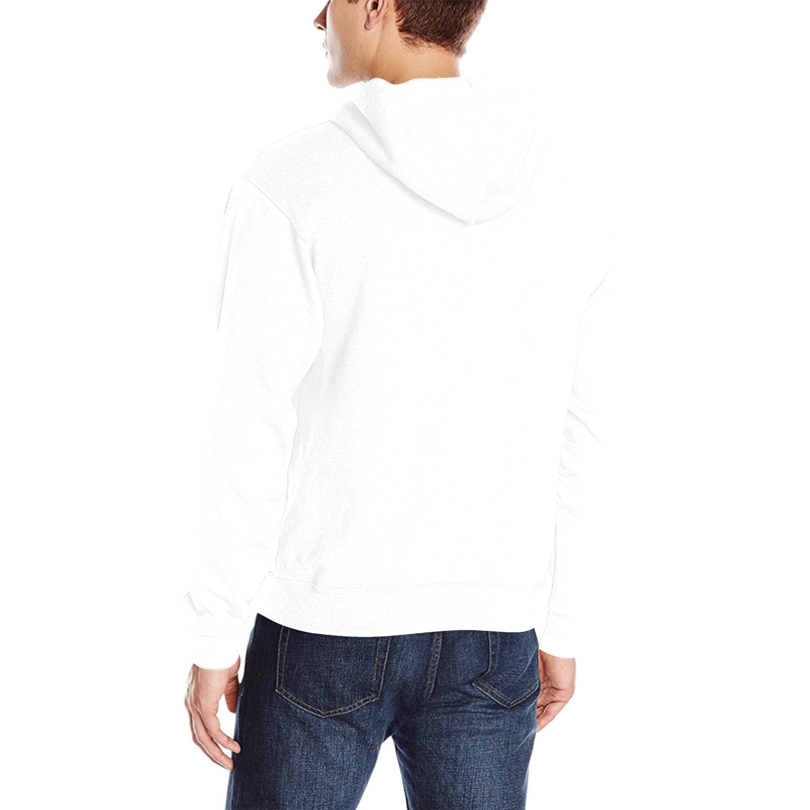 Men's White Solid Classic Hoodie