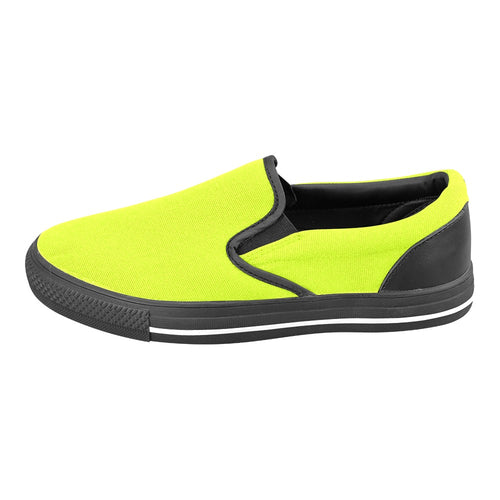 Women's Fluorescent Yellow Solid Slip-on Shoes