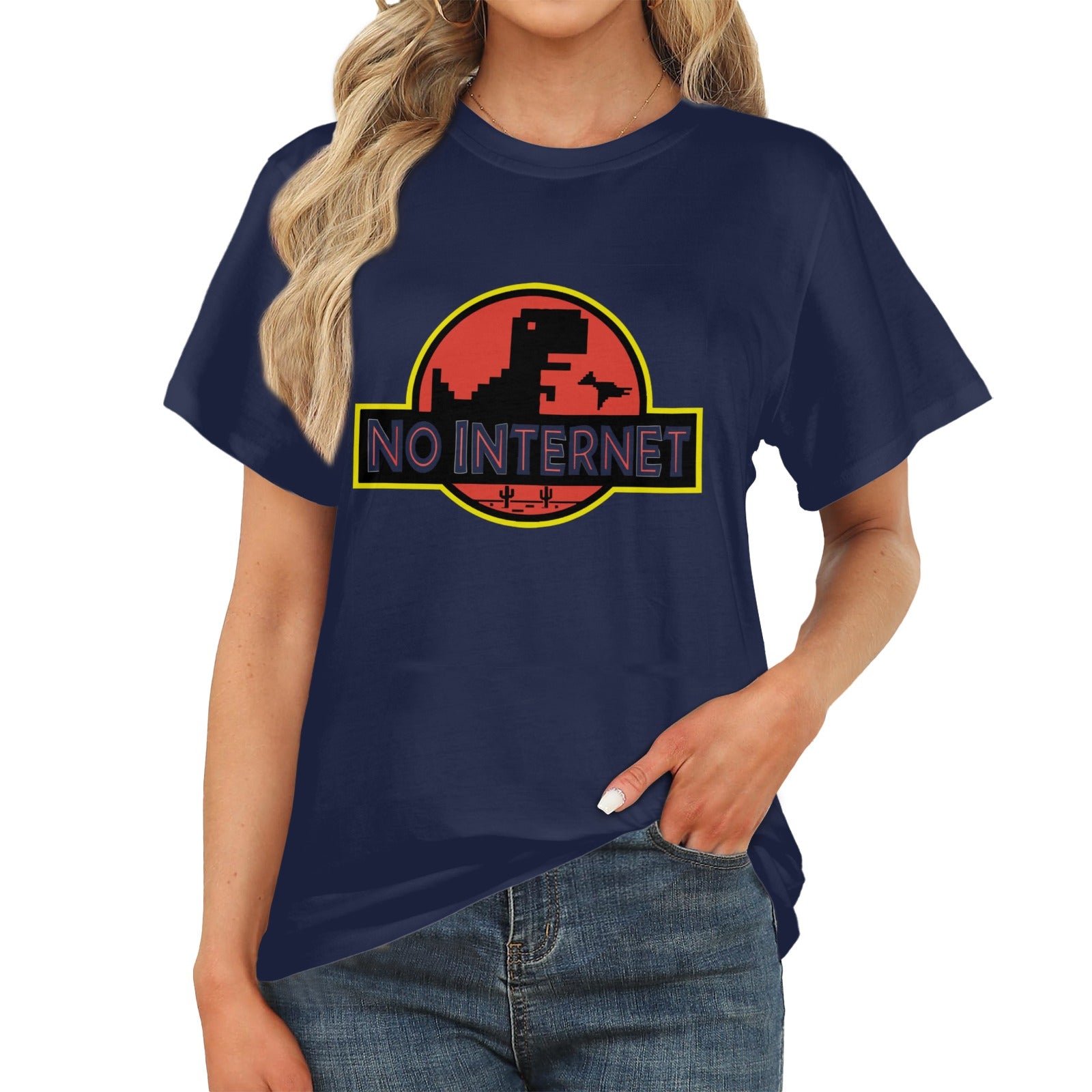 Women's No Internet Abstract Classic Fit T-shirt